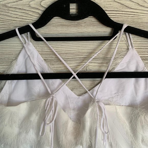 Fanco Linen Lined White Flapper Sleeveless Top - Picture 7 of 8